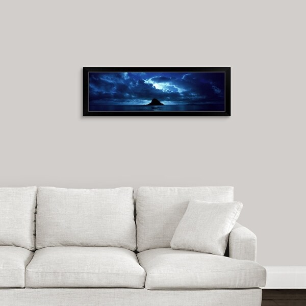 "Island in the sea, Chinaman's Hat (Mokolii), Oahu, Hawaii" Black Framed Print