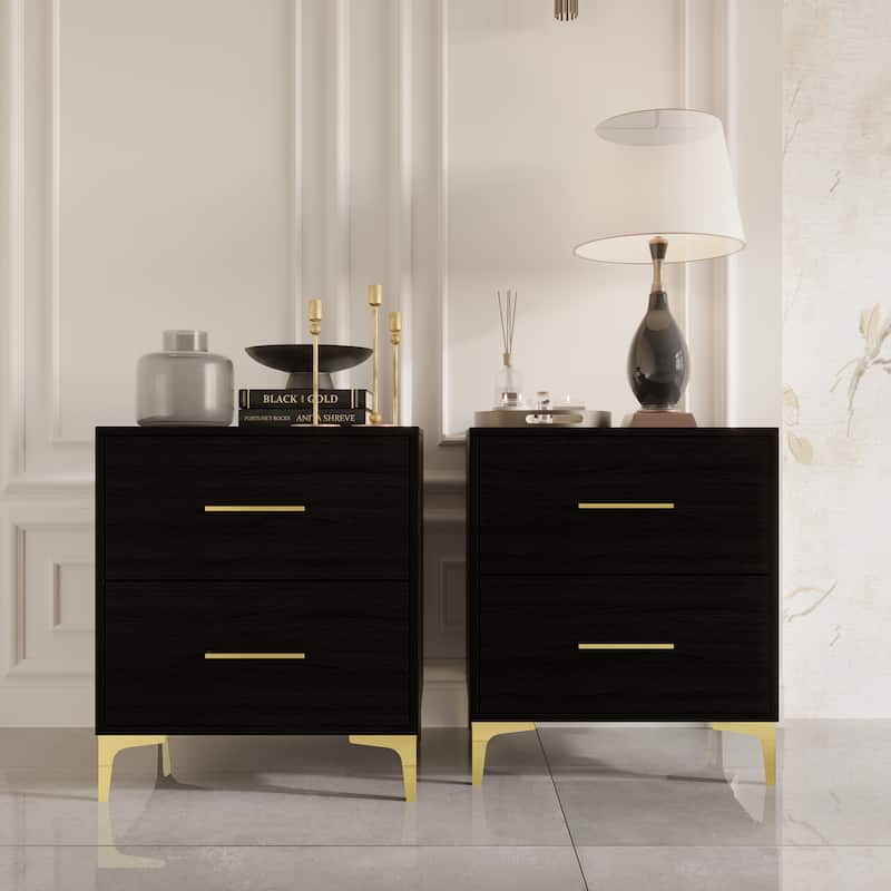 CraftPorch 3 Piece Bedroom Nightstands Set Velvet Upholstered Bed