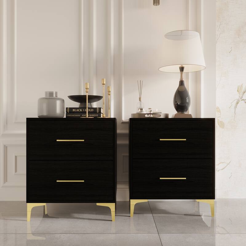CraftPorch 3 Piece Bedroom Nightstands Set Velvet Upholstered Bed
