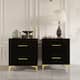CraftPorch 3 Piece Bedroom Nightstands Set Velvet Upholstered Bed