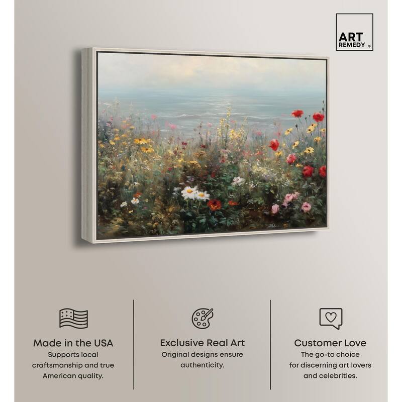 Misty Ocean Field I Canvas by Art Remedy