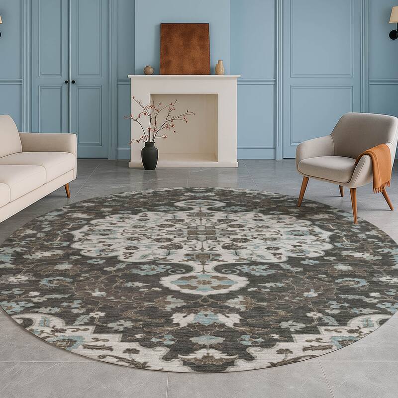 Machine Washable Indoor/ Outdoor Traditional Savannah Chantille Rug