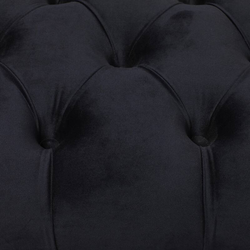 White, Black or Gray Velvet Tufted Home Bench with Gold Metal Legs