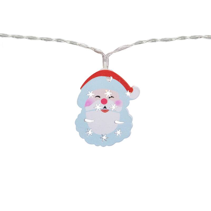 LED Santa Claus Christmas Fairy Lights - 4' Copper Wire - 10ct
