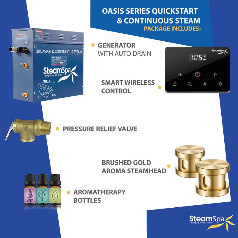 Oasis Series 6000-Watts Steam Generator with Continuous Steam Plus Fully Wireless Handheld Control