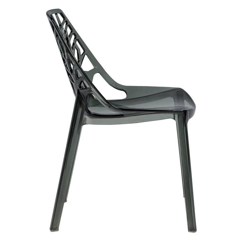 Stackable Dining Chair in Polypropylene (Set of 4) Modern Cut-out Design Backrest Accent Side Chair