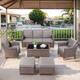 Option Brwon Wicker Grey Cushion