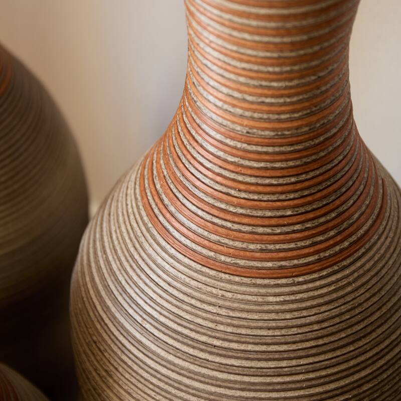 Desktop Vase, Brown Decorative Floor Vase, High Independent Flower Stand, Artificial Vine Vase, PVC Floor Vase, Set of 3