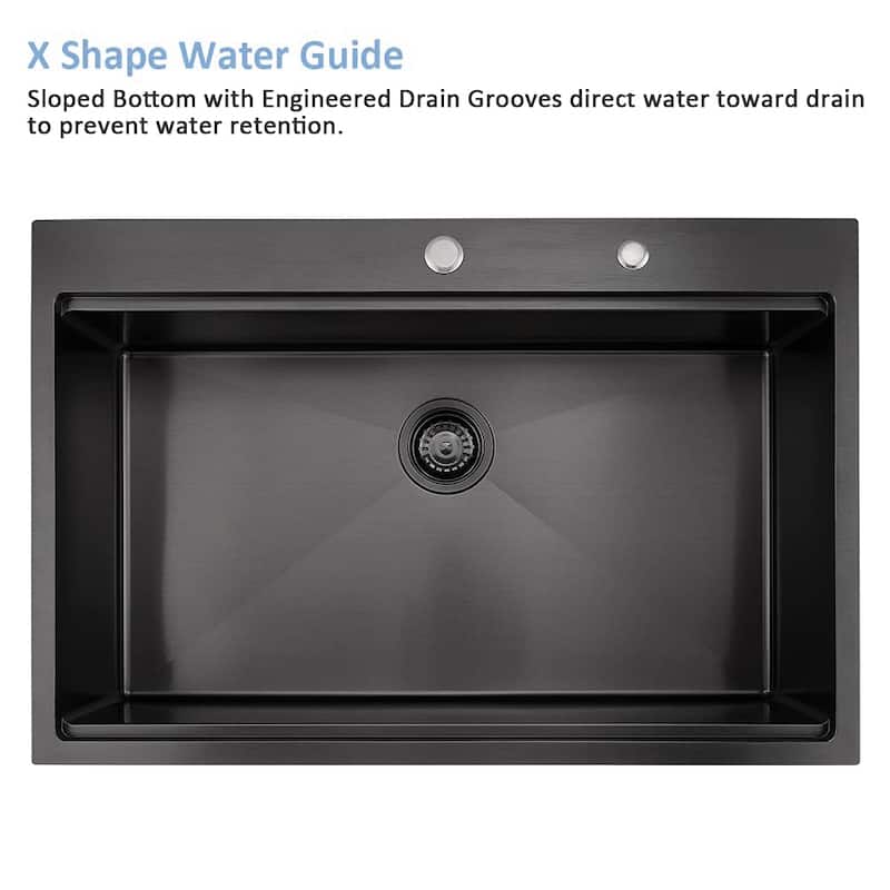 Proox 33"L X 22"W Stainless Steel Drop-in Kitchen Sink Single Bowl