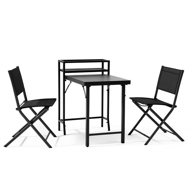 Patio Set of Foldable Patio Table and Chairs(Set of 2)