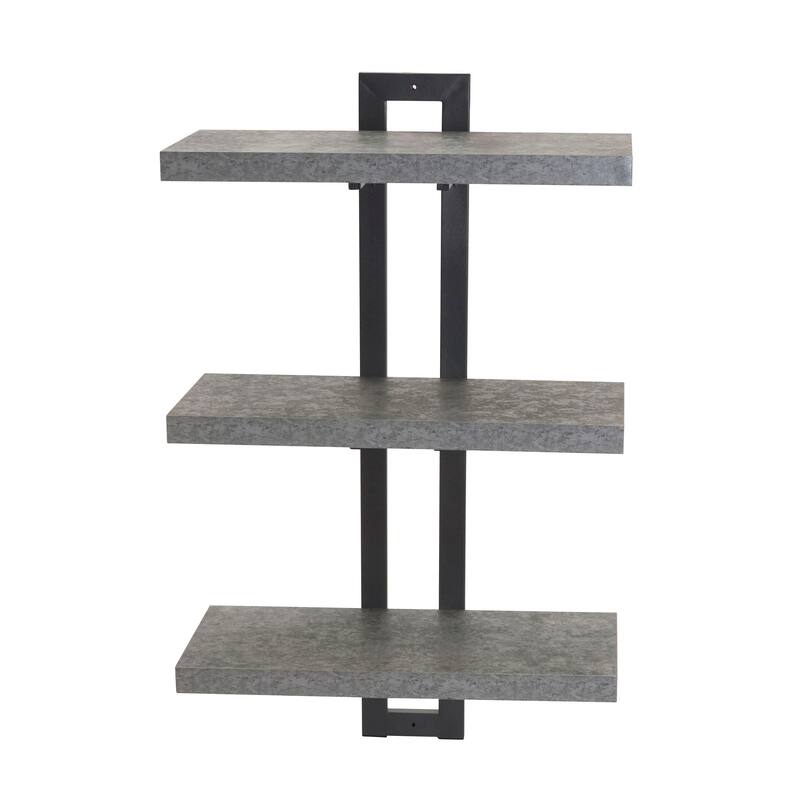 Household Essentials Wall Mounted Grey 3-tier Shelf
