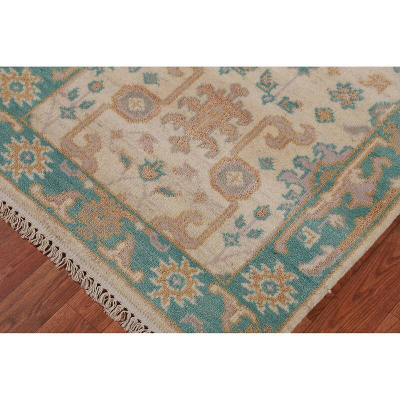 Transitional Oushak Oriental Runner Rug Hand-Knotted Wool Carpet - 2'8" x 9'10"
