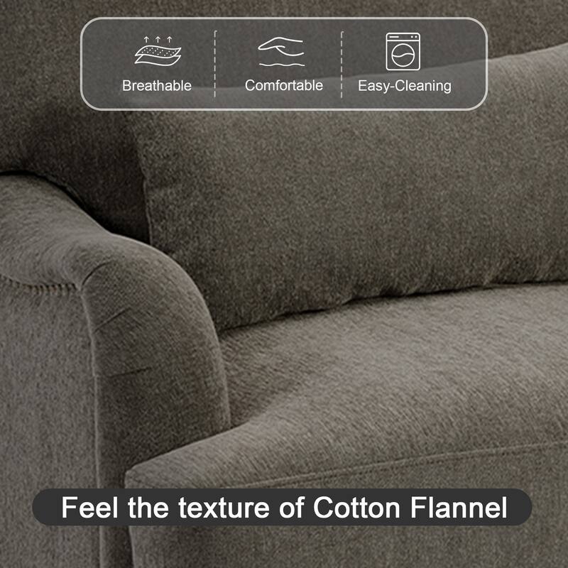 Oversized Accent Chair Chenille Upholstered Armchair With Rivets