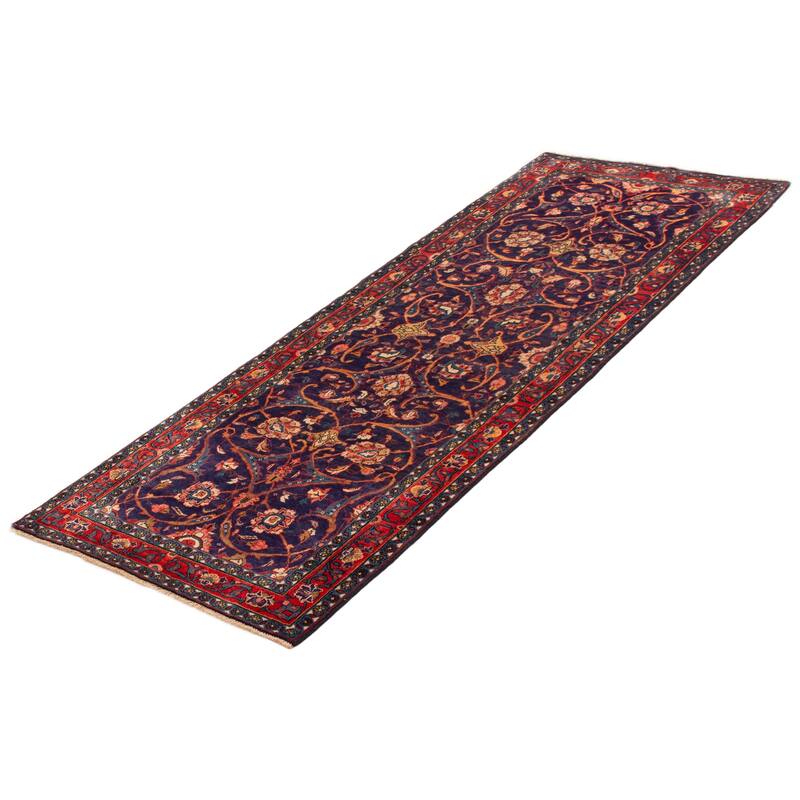 ECARPETGALLERY Hand-knotted Kayseri Vintage Navy Wool Rug - 3'7 x 10'1
