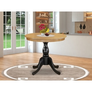East West Furniture Antique Dining Table - a Round Wooden Table Top ...