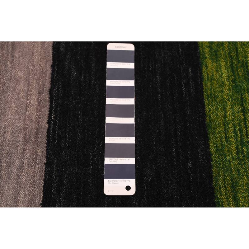 ECARPETGALLERY Hand Loomed Kashkuli Gabbeh Dark Navy, Green Wool Rug - 7'0 x 9'9