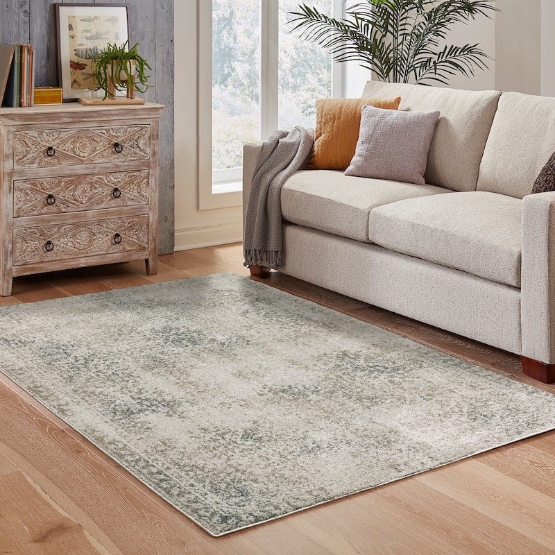 Style Haven Archer Vintage Oriental Grey/ Beige Indoor Area Rug - 9' 10" x 12' 10"