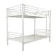 preview thumbnail 17 of 23, Iron Bed Bunk Bed with Ladder for Kids Twin Size White White