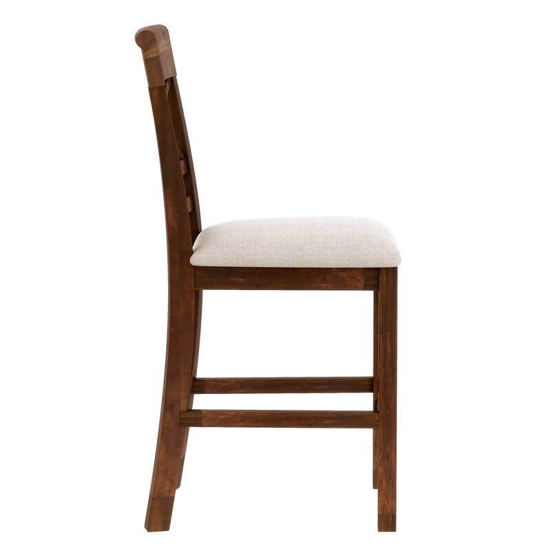 Wood Dining Table Set with Bench and 4 Chairs, 6-Piece, Counter Height