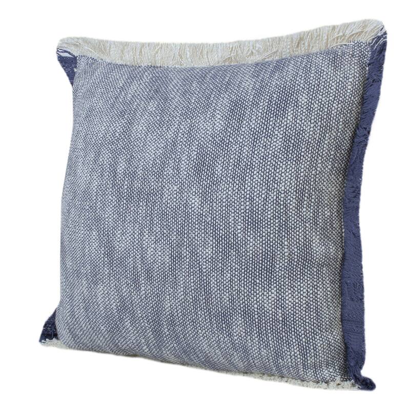 Sevita Two-Tone Cotton Fringe Throw Pillow