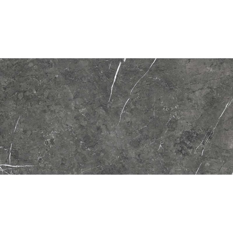 Opera 12x24 Glossy Marble Look Porcelain Tile - Floor, Wall - Large Format - 4 x 4 Sample - Grey