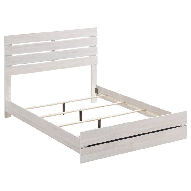 Sili 5pc Queen Bedroom Set, Dresser Mirror, Coastal White Bronze