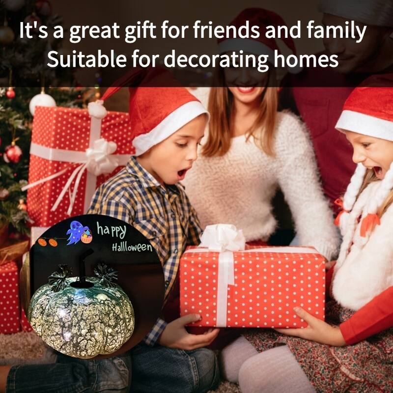 Mercury Glass Pumpkin Lights with Timer – Fall Halloween Table Decorations for Home & Thanksgiving Decor