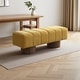 preview thumbnail 1 of 6, 50"L Chenille Upholstered Bench with Wood Legs, No Assembly Needed, Multi-Functional Dining/Bedroom/Entryway Ottoman Yellow