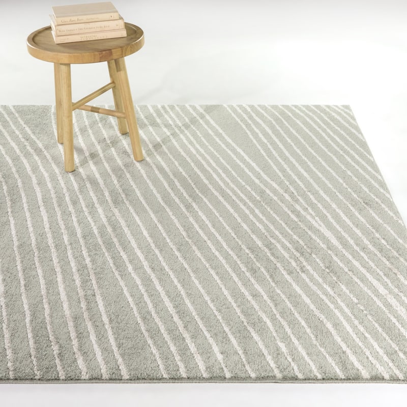 Barta Modern Striped Area Rug - 5'3" x 7' - Grey - Rectangle