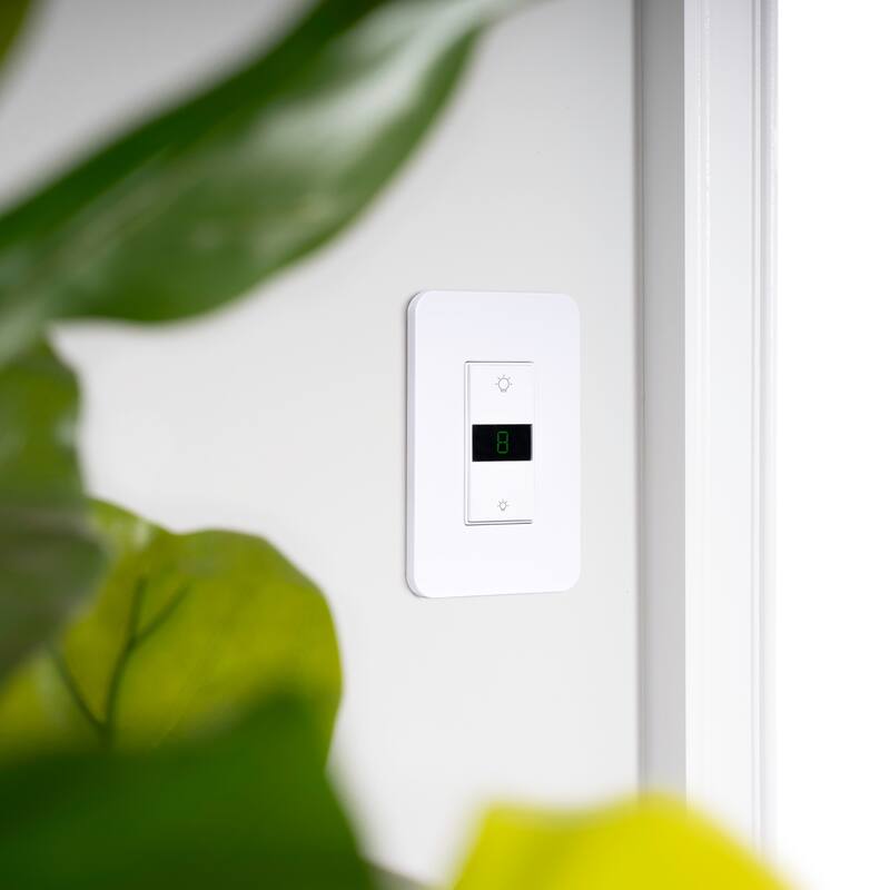 Smart Ligting LED Display Dimmer Switch - WiFi Remote App Control; No Hub Required by JONATHAN Y - White - White