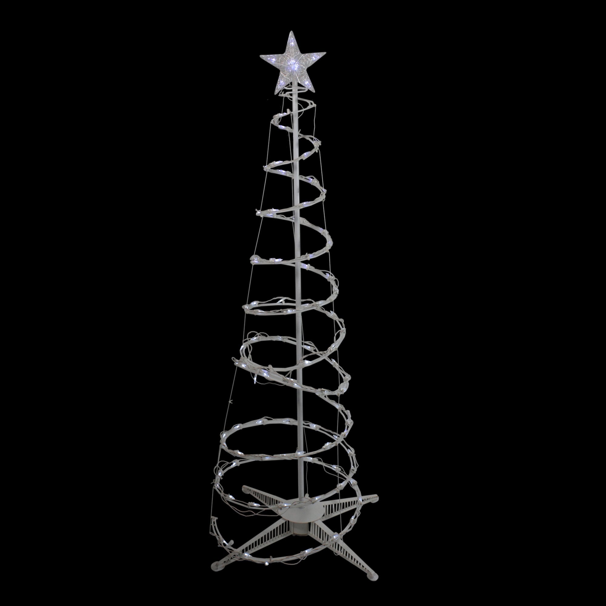 5' Pure White LED Spiral Cone Tree Outdoor Christmas Decoration