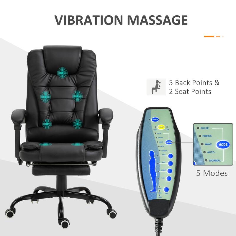 Adjustable Massage Office Massage Chair with Recline Footrest High Back Support and Remote Control