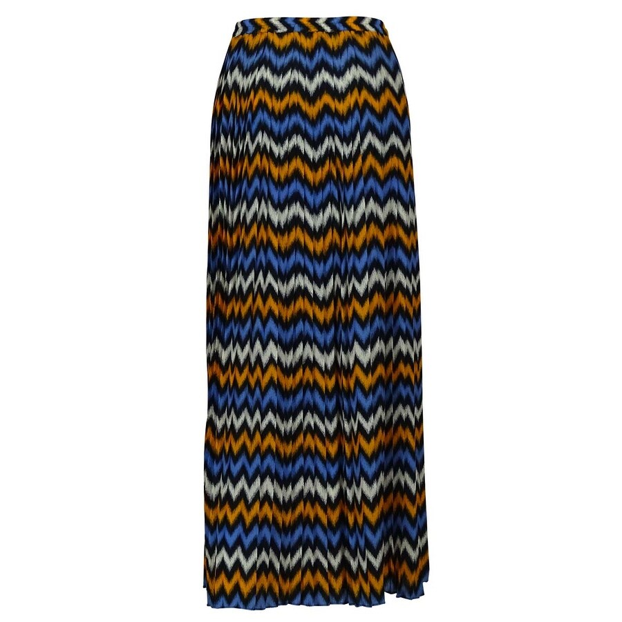 multicolor pleated maxi skirt