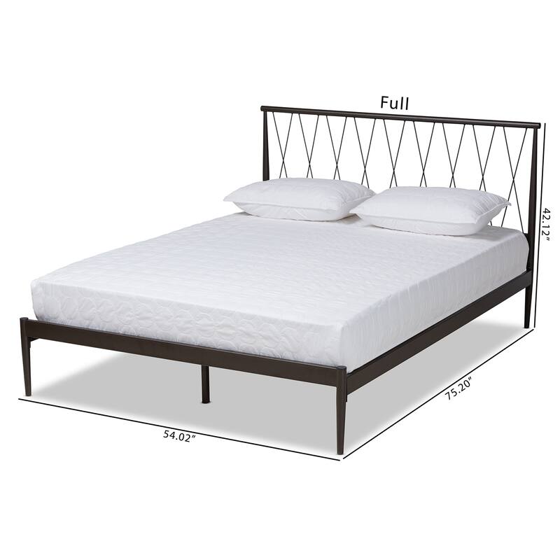 Nano Modern and Contemporary Metal Platform Bed in Black