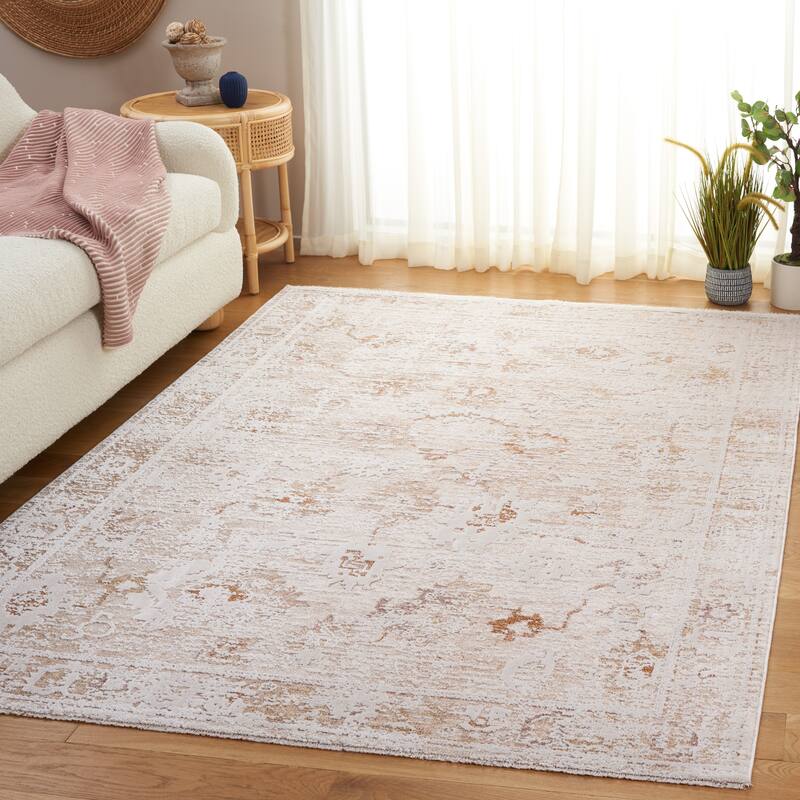 SAFAVIEH Romance Adinda Shabby Chic Rug - 5'3" x 7'6" - Ivory/Beige Rust