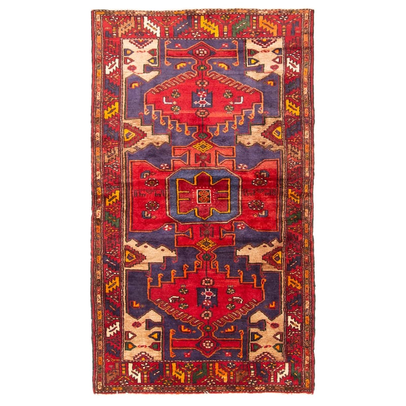 ECARPETGALLERY Hand-knotted Andelz Navy Wool Rug - 4'0 x 7'1