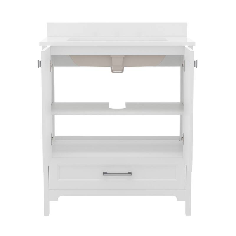 Bathroom Vanity with Undermount Sink, Cabinet, and Drawer