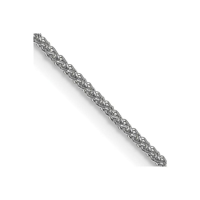 Curata Italian Solid 18k White Gold 1.0mm D/C Spiga Wheat Chain Necklace Options: 16 18