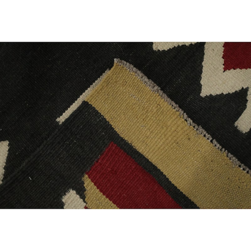 Hand Woven Oriental 100% Wool Carpet Southwestern Modern Multi-Colored Kilim Area Rug - 14' 2'' X 9' 8''