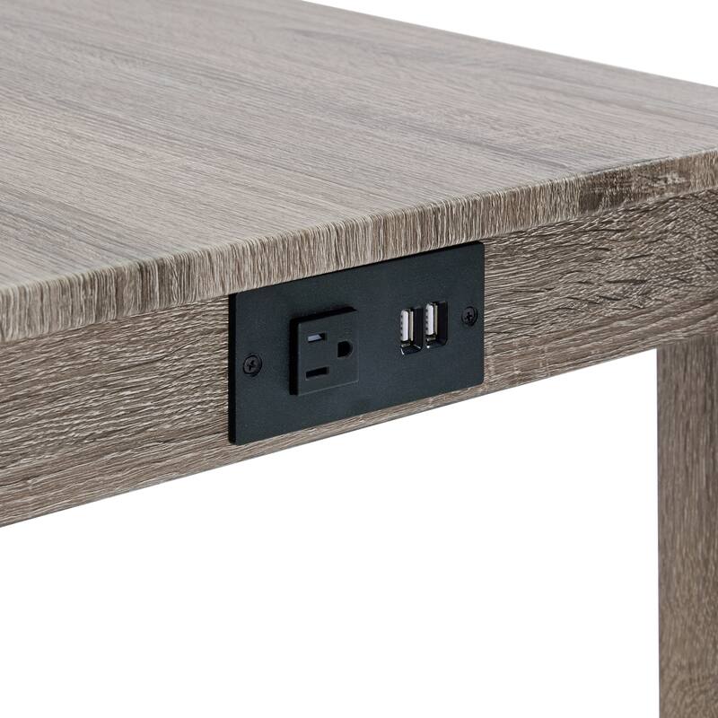 4 PCS Bar Table Dining Sets with Counter Stools and Built-in Power Outlets