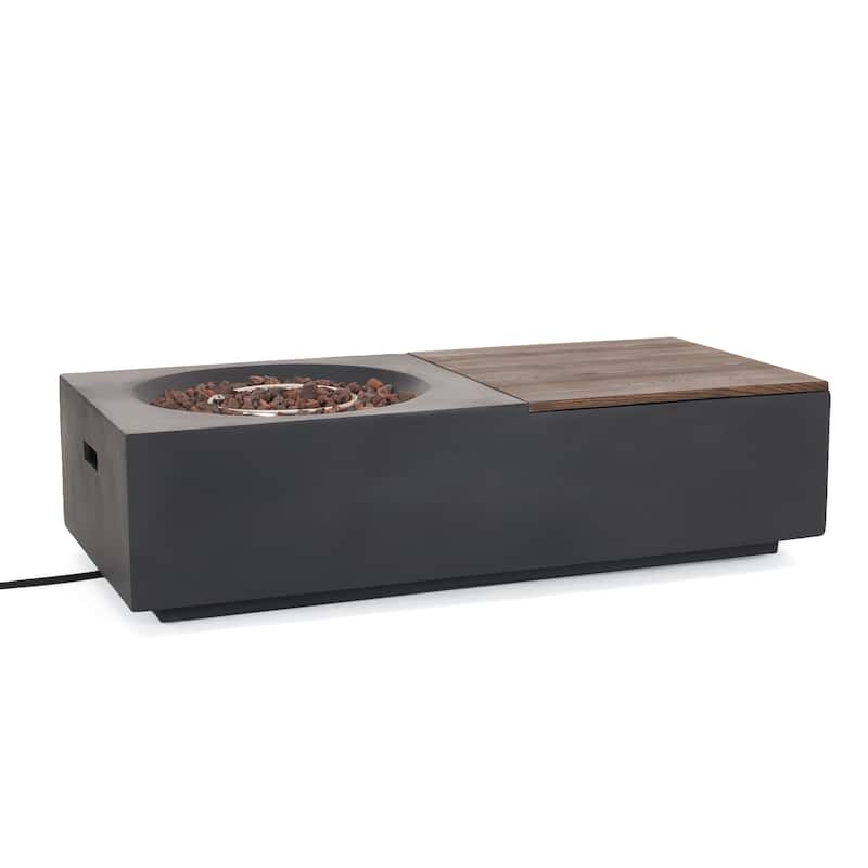 Goliath Lightweight Concrete Outdoor 50,000 BTU Rectangular Fire Pit Table (No Tank Holder) by Christopher Knight Home
