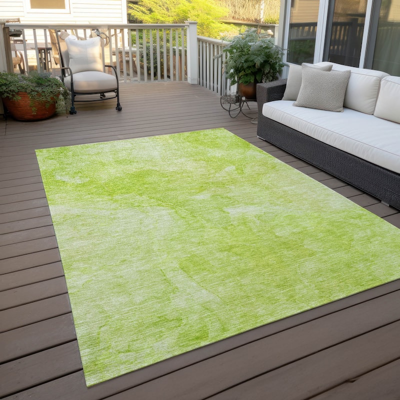 Machine Washable Indoor/ Outdoor Chantille Abstract Watercolor Rug