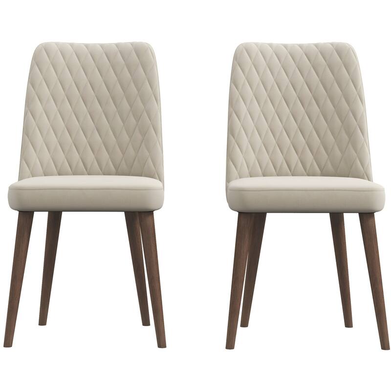 GDFStudio - Katie Mid-Century Modern Velvet Upholstery Dining Chair Set with Solid Wood Structure, Set of 2 - 20"