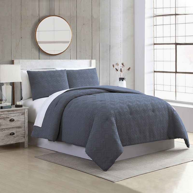 Modern Threads Everett 3-Piece Clipped Jacquard Comforter Set
