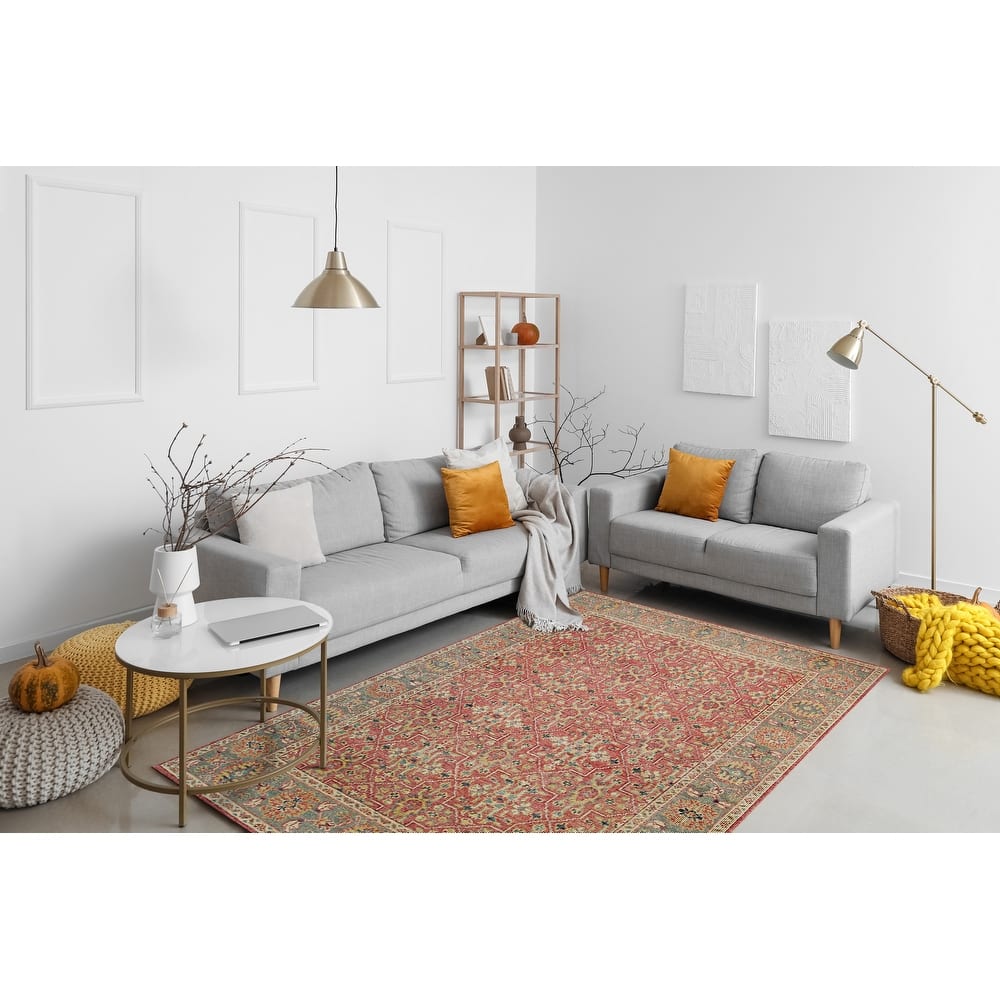 Home Decor Hand-Knotted Wool Rust Classic Oriental Oushak Rug Timeless and Elegant Area Rug for Adding Warmth and Sophisticatio