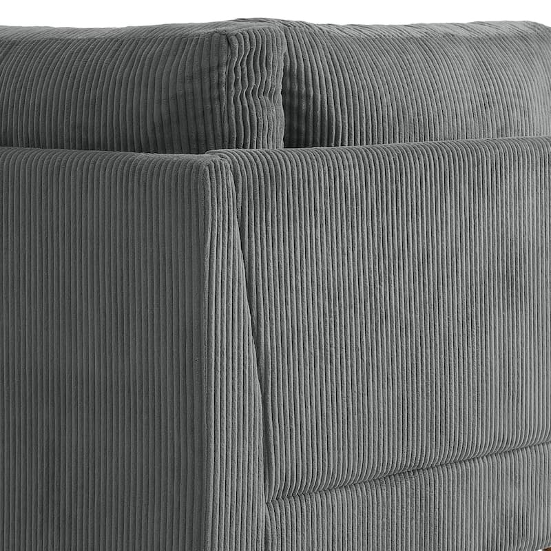 Jannae 112.12'' Upholstered Corduroy Sofa