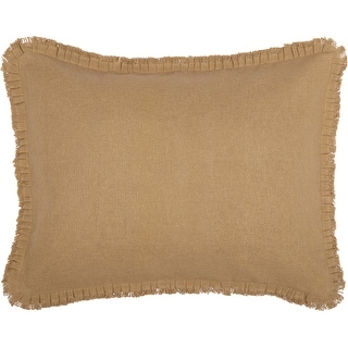 Burlap Natural Standard Sham w/ Fringed Ruffle 21x27 - Bed Bath ...