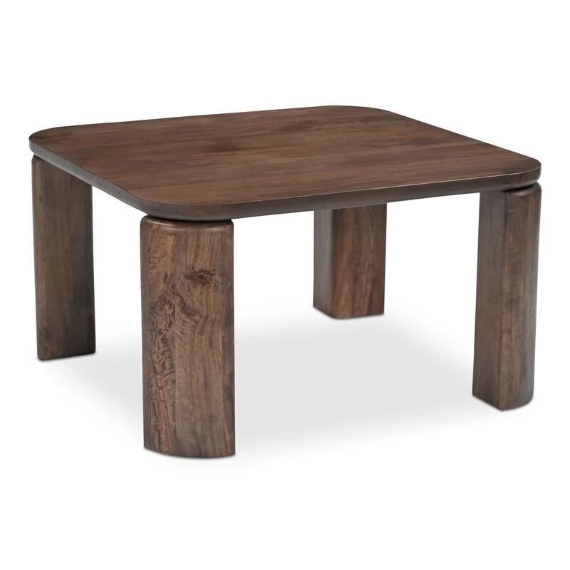 NADAAL STUDIOS Sylvessa Nesting Coffee Tables, Solid Mango Wood, Rounded Square Shape, Brown