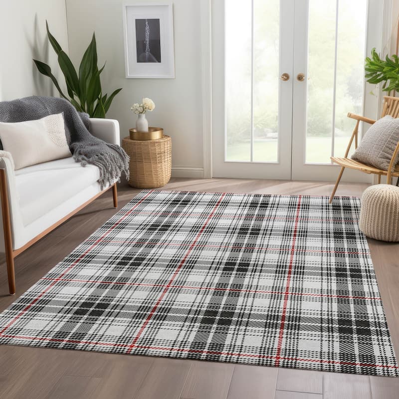 Premium Washable Super Soft Farmhouse Plaid Mayfield Rug