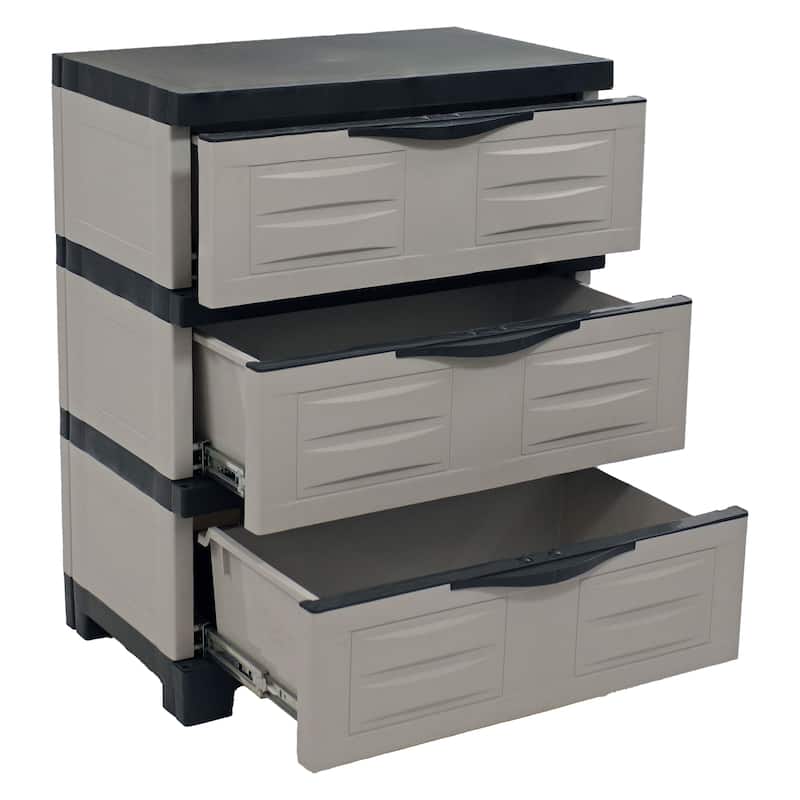 Sunnydaze 3-Tier Plastic Storage Drawers